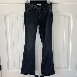 Free People Black Flare Leg Jeans Mid Rise Size 27 We The Free